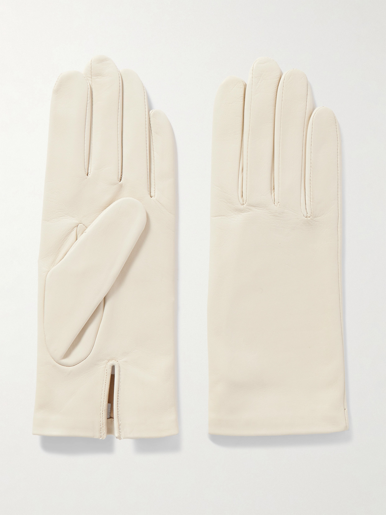 Agnelle Kate Leather Gloves In Off-white