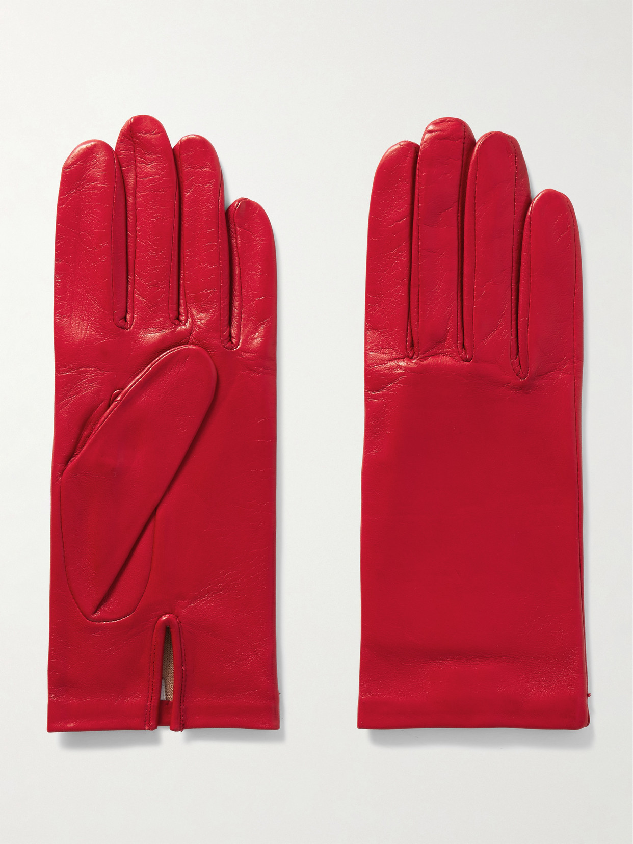 Agnelle Kate Leather Gloves In Red