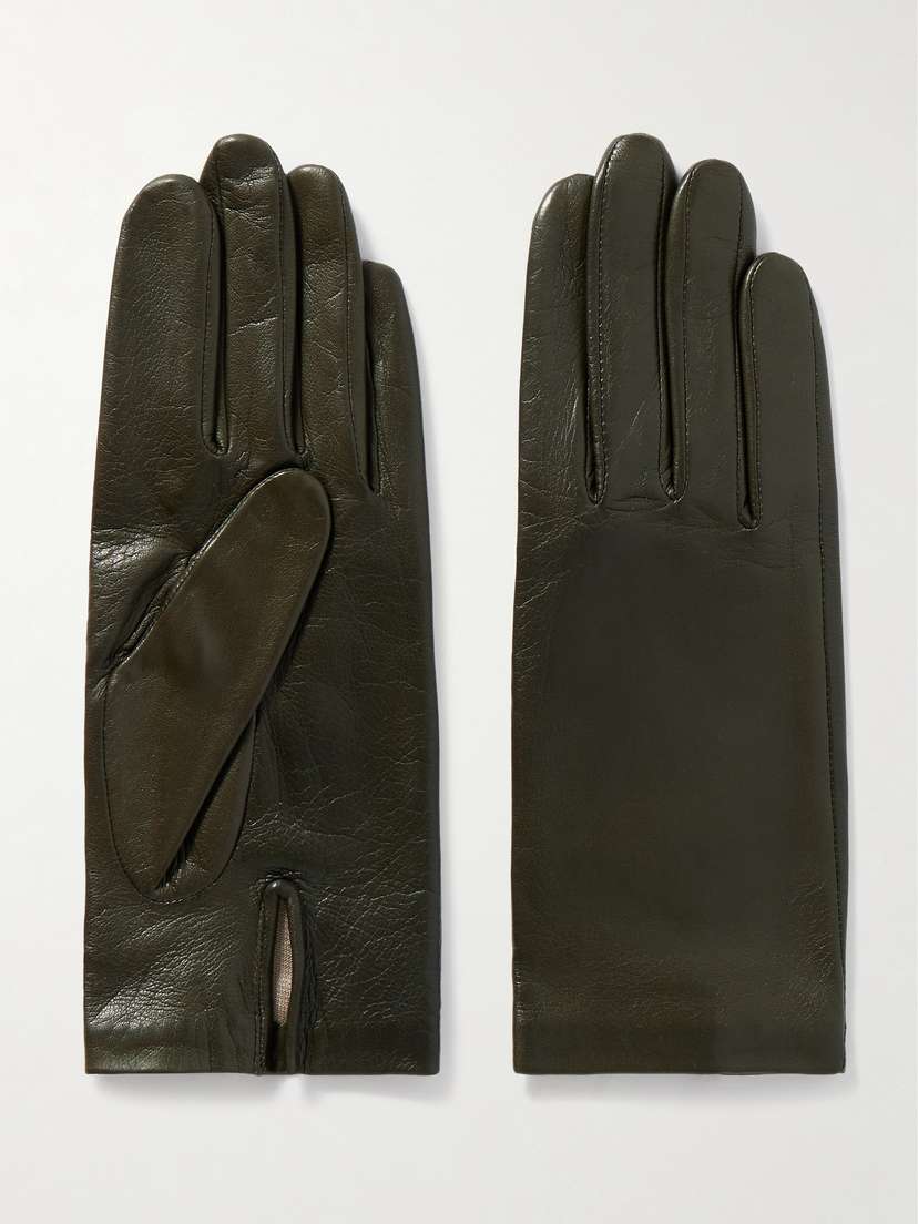 Agnelle Kate Crinkled-leather Gloves