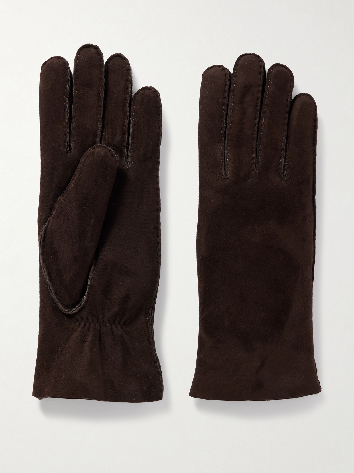 Agnelle - Denise Shearling Gloves - Dark brown