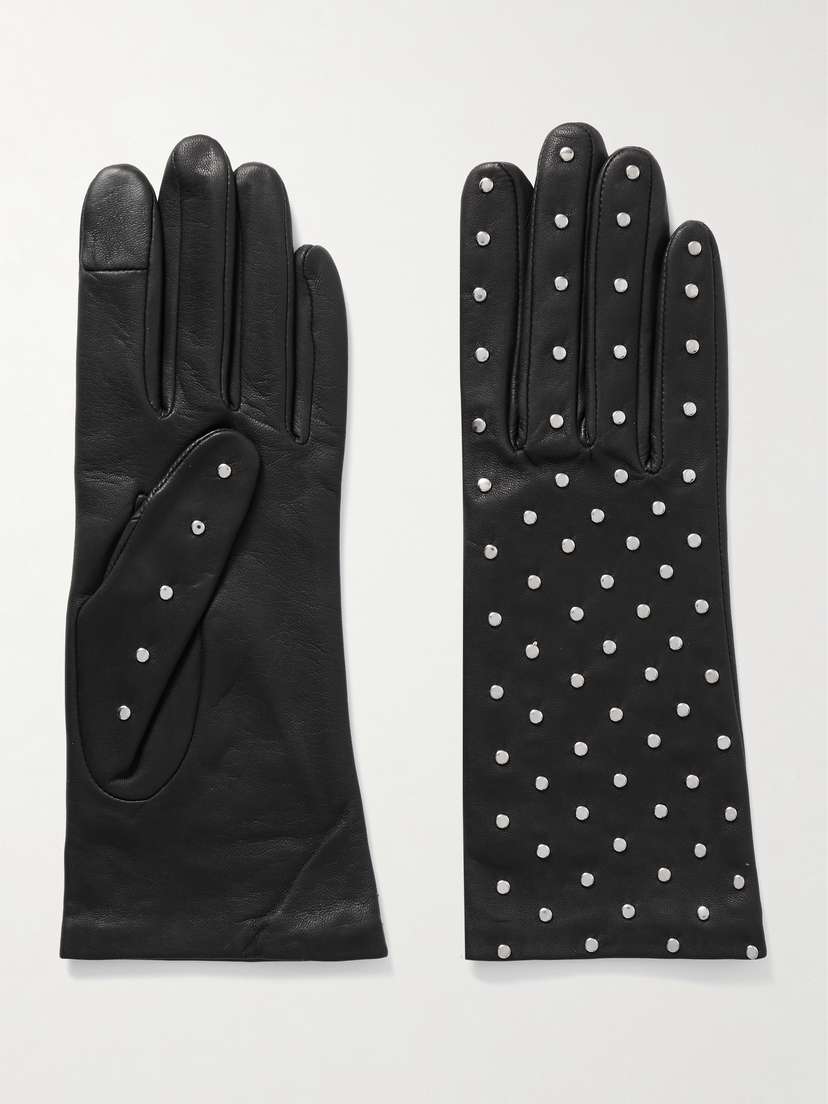 Agnelle Studded Leather Gloves