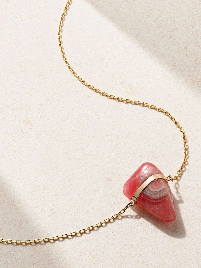 JIA JIA Gold Rhodochrosite Necklace