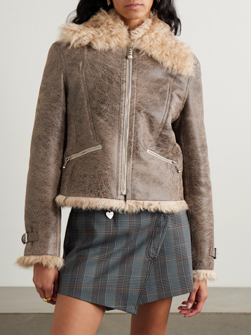 Acne Studios Distressed shearling jacket