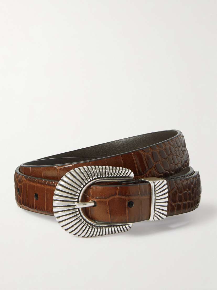 Anderson's Croc-effect Leather Belt
