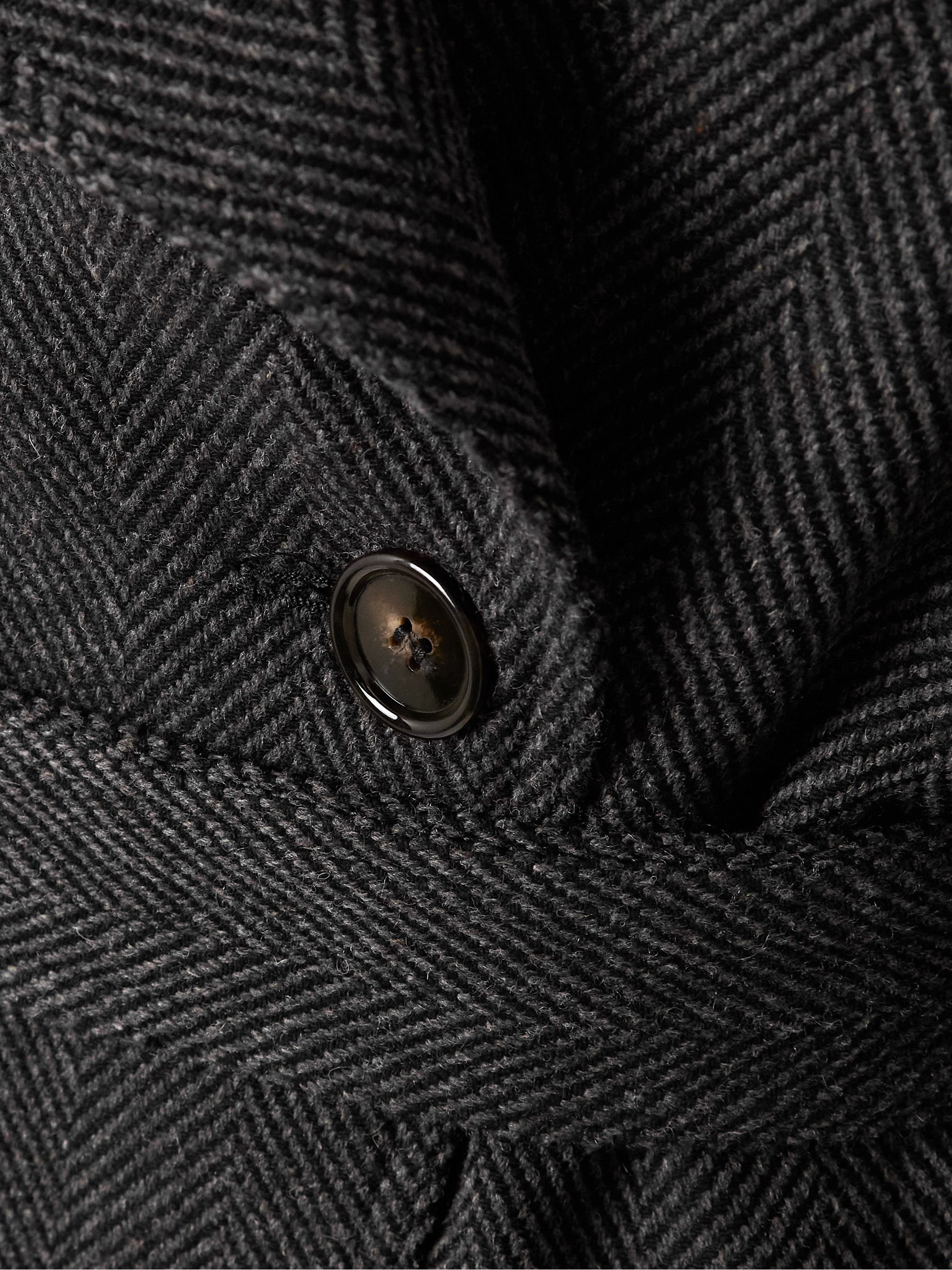 Acne Studios Oversized belted herringbone wool-blend coat