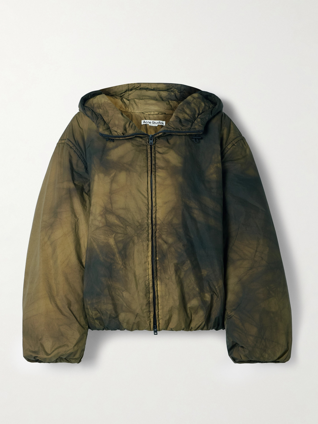 Acne Studios Tie-dyed Shell Hooded Jacket In Green