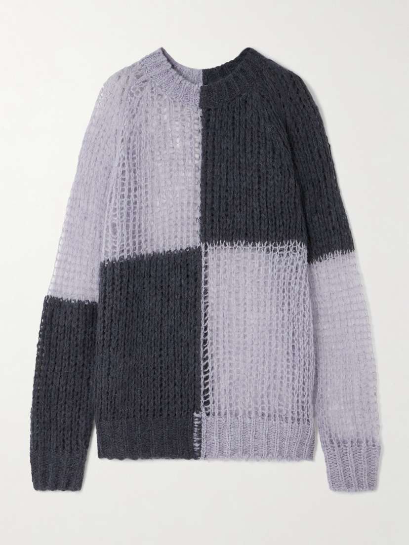 Acne Studios Oversized Two-tone Open-knit Sweater