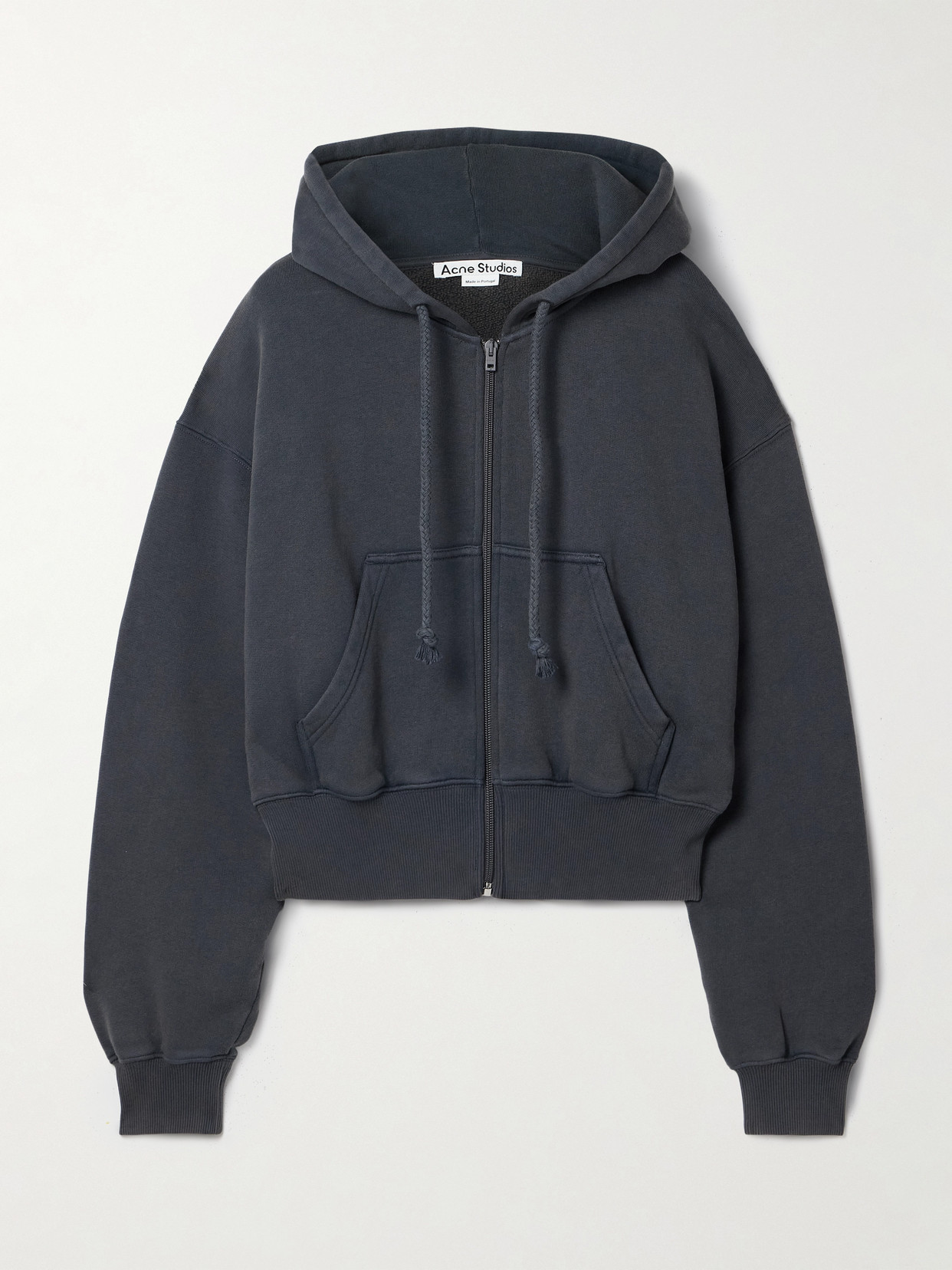 Acne Studios - Appliquéd Cotton-jersey Zip-up Hoodie - Blue