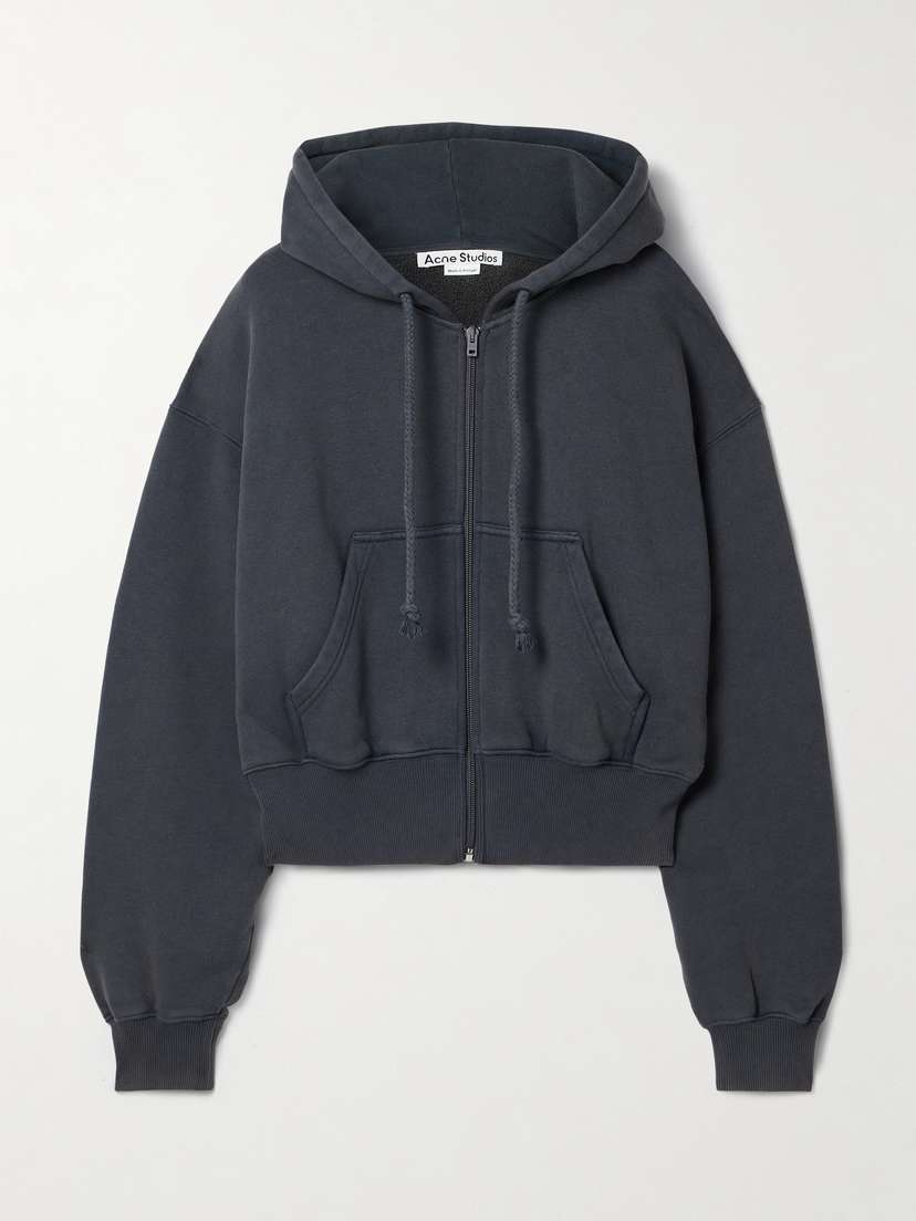 Acne Studios Appliquéd Cotton-jersey Zip-up Hoodie