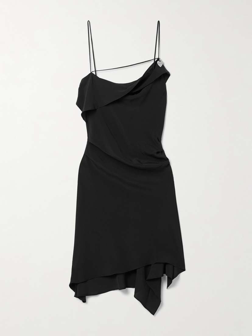Acne Studios Asymmetric Open-back Draped Crepe Mini Dress