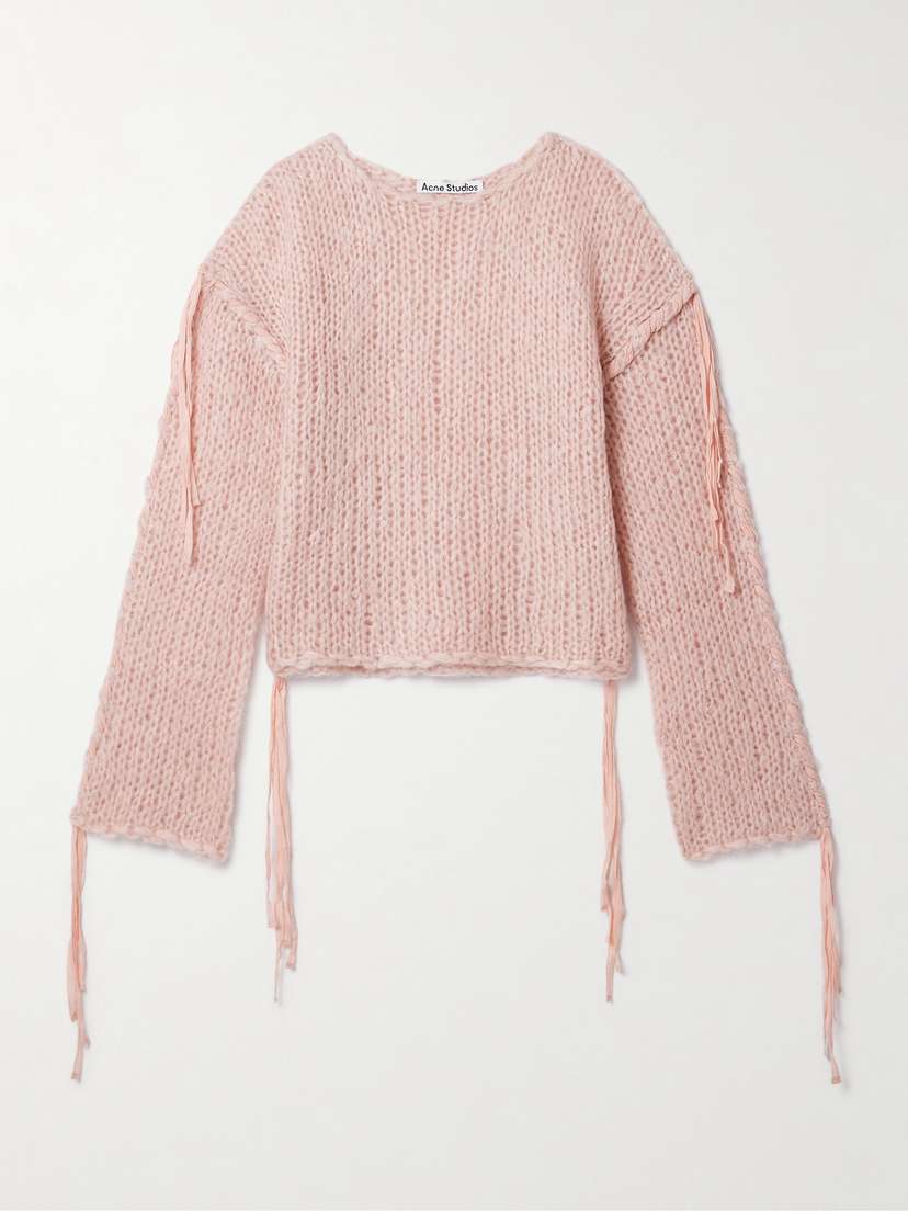 Acne Studios Cropped Whipstitched Knitted Sweater