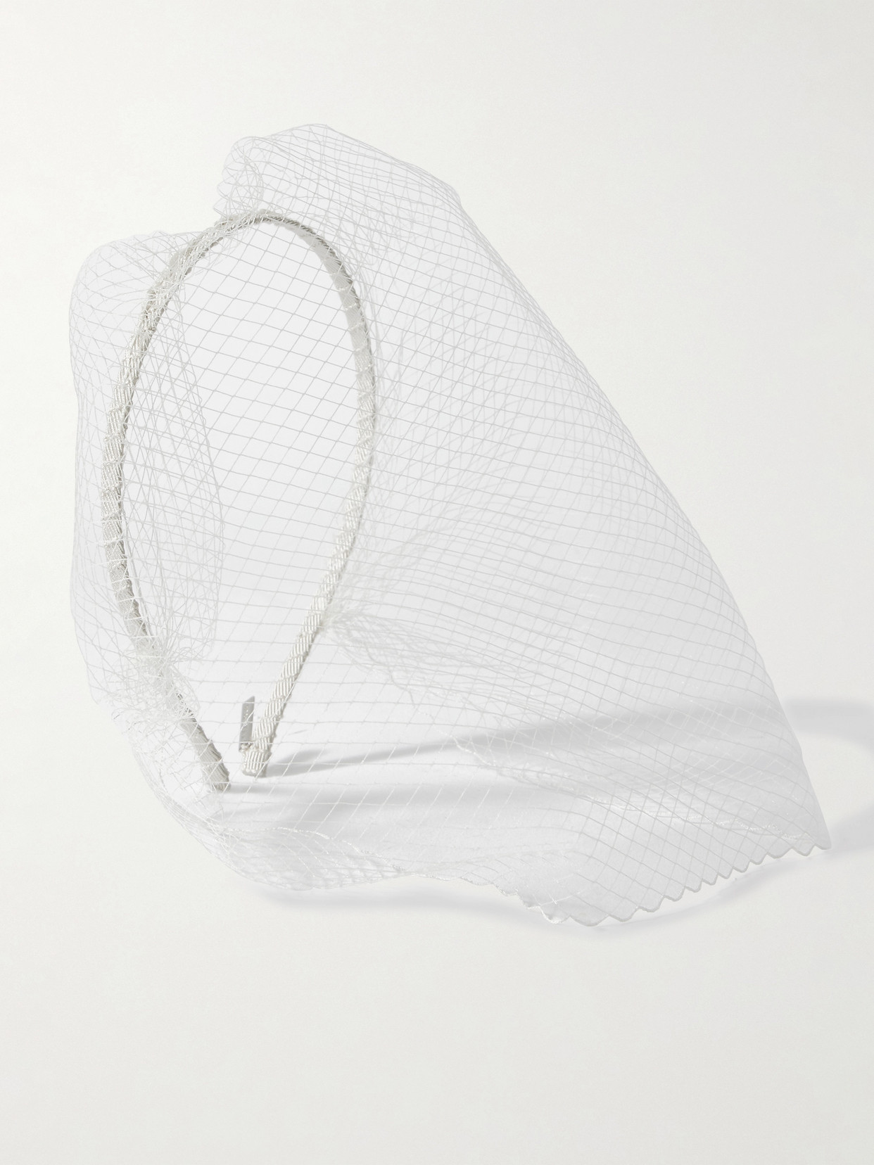 Gigi Burris Clemence Fishnet Veil In White