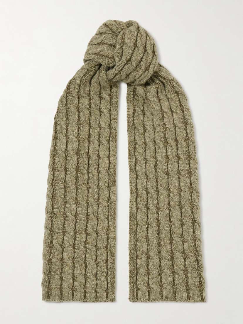 Johnstons of Elgin Cable-knit Cashmere Scarf