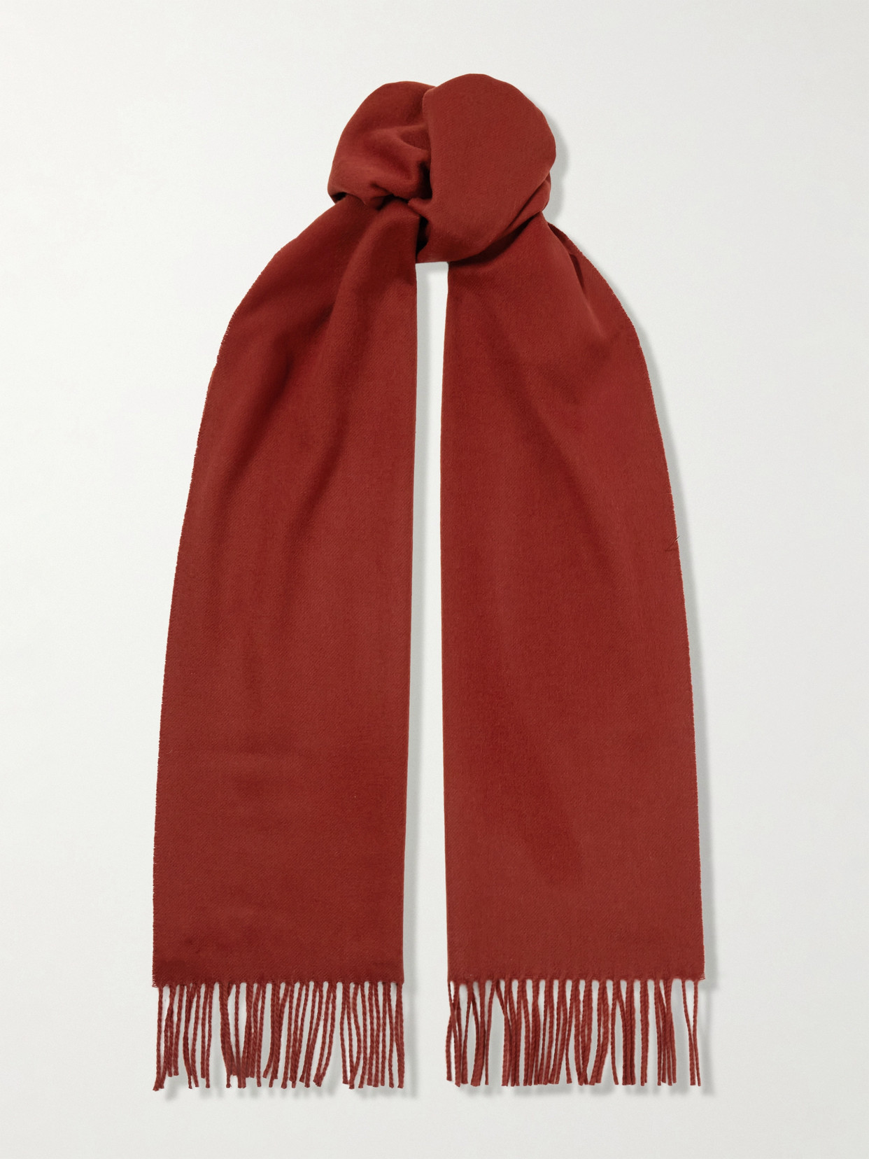 Johnstons Of Elgin Fringed Cashmere Scarf In Red