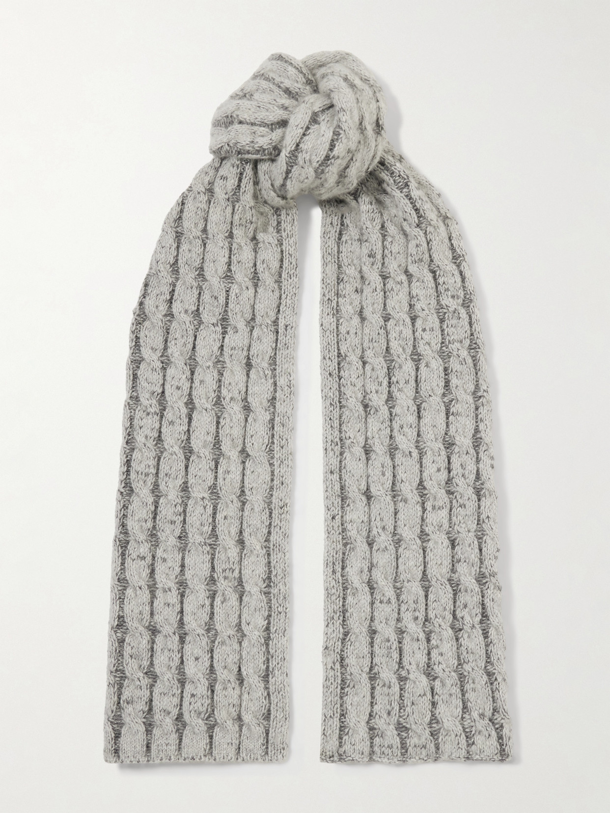 Johnstons of Elgin - Cable-knit Cashmere Scarf - Gray