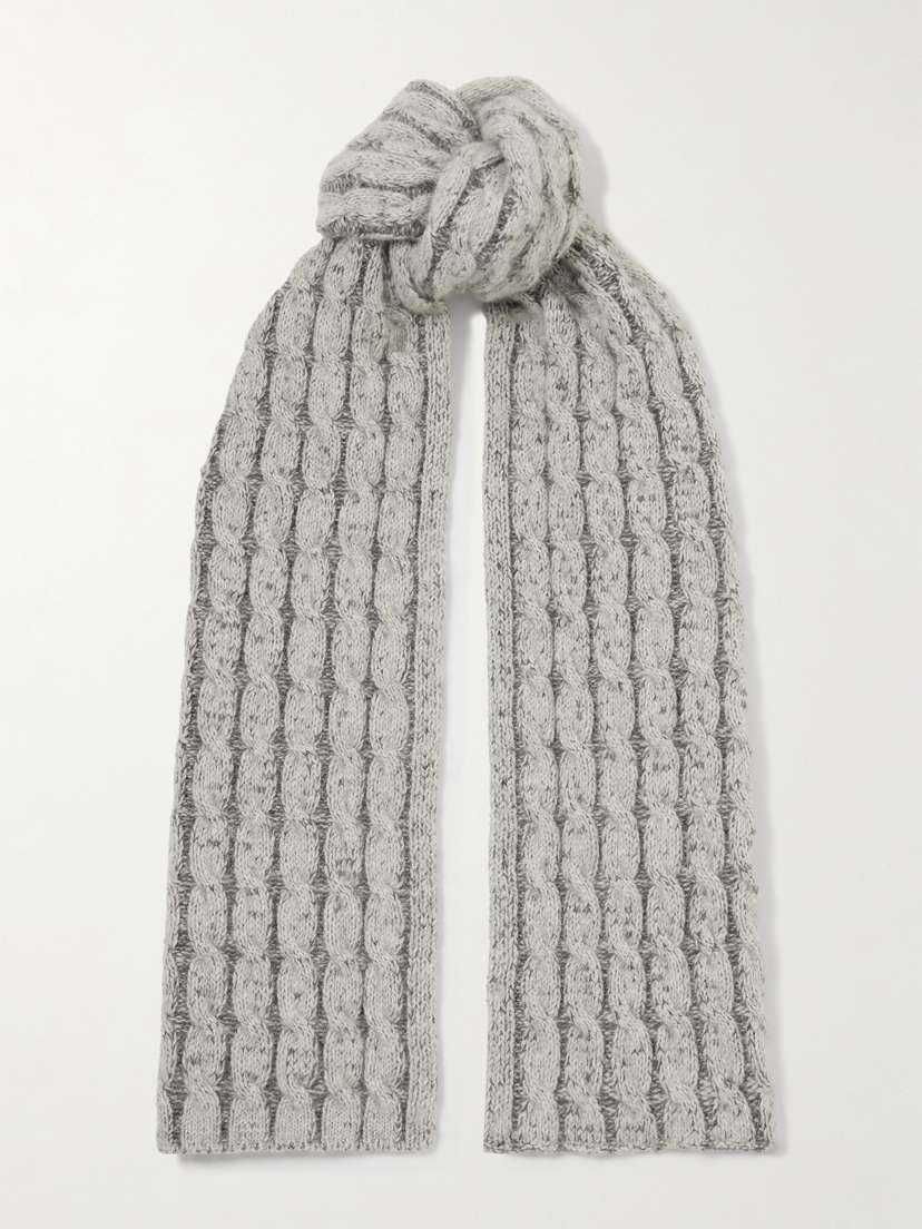 Johnstons of Elgin Cable-knit Cashmere Scarf