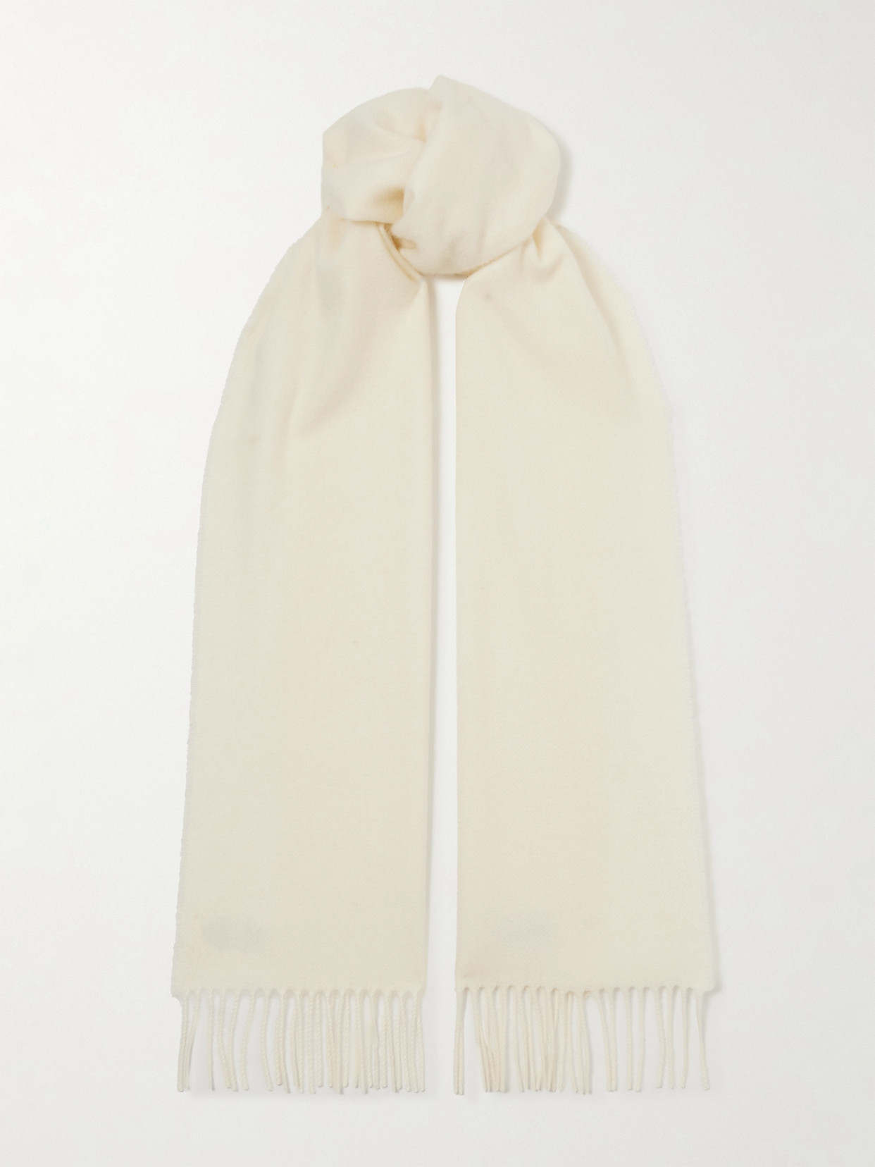 Johnstons Of Elgin Fringed Cashmere Scarf In Cream