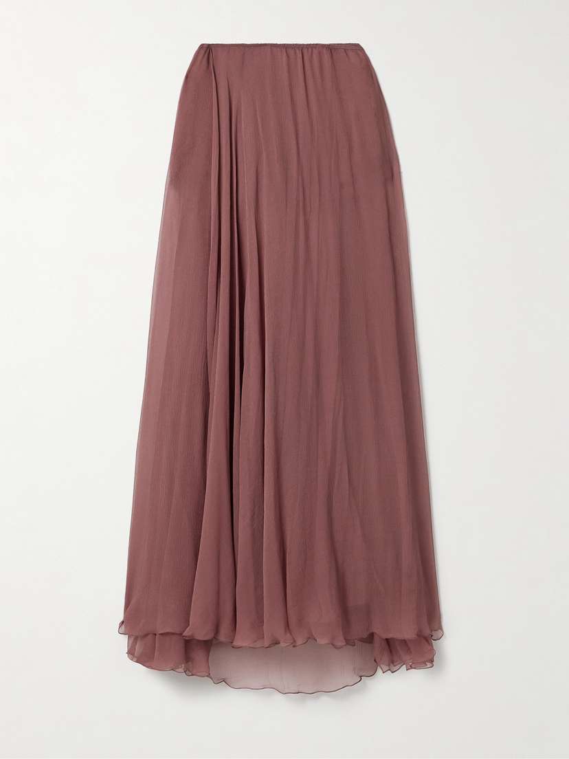 Chloé Silk-crepon Midi Skirt