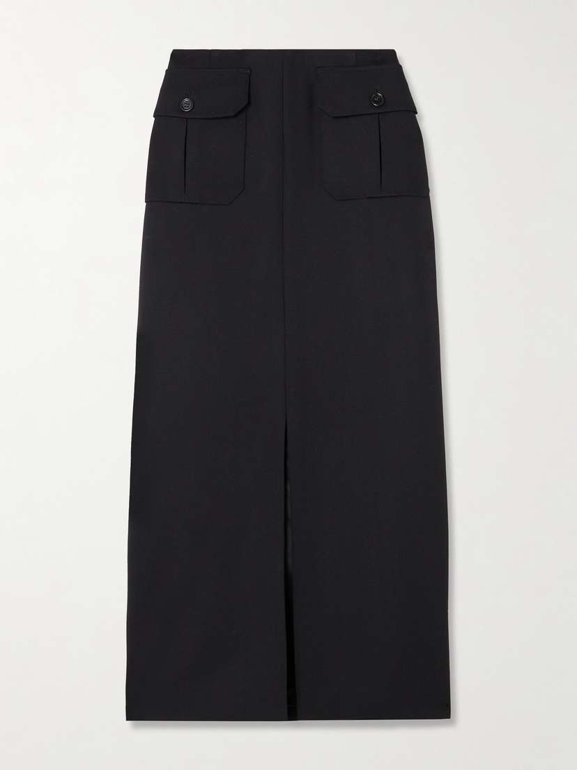 Chloé Grain De Poudre Wool-blend Midi Skirt