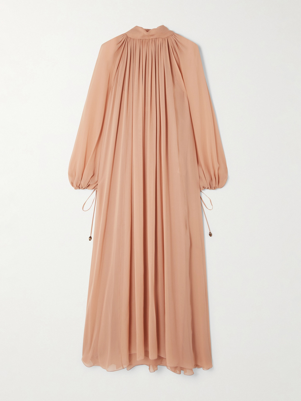 Chloé - Pleated Silk-georgette Midi Dress - Peach
