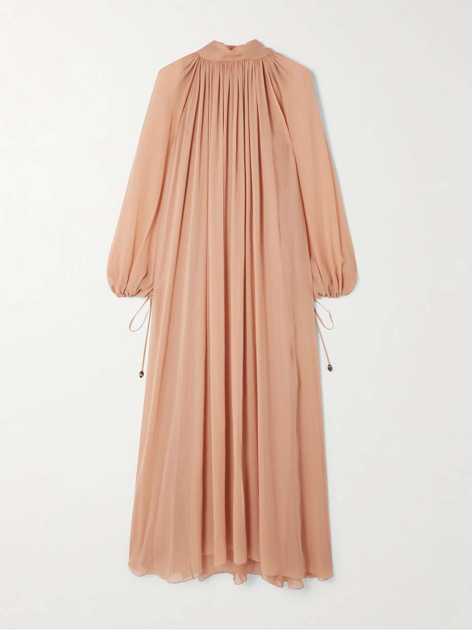 pleated silk-georgette midi dress