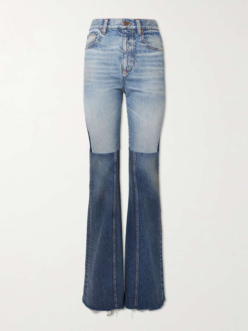 Chloé Patchwork Mid-rise Flared Jeans
