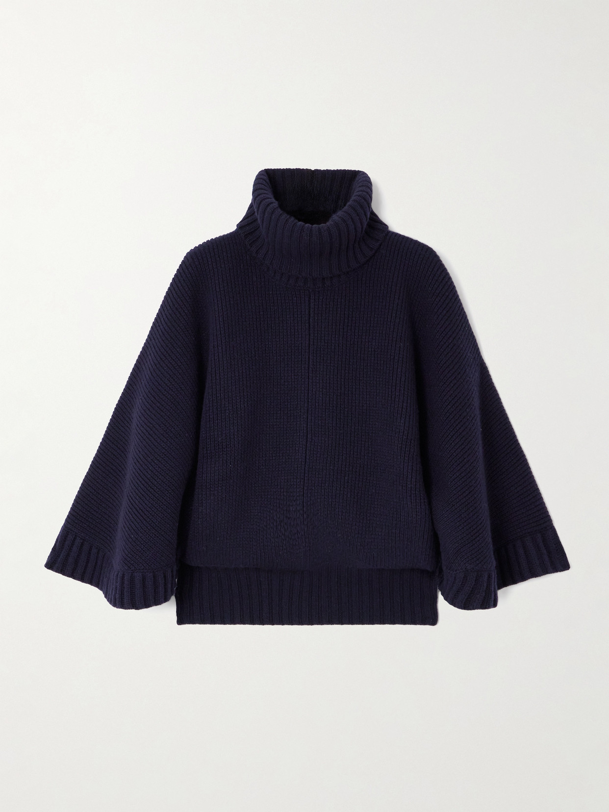 Chloé Ribbed Wool And Cashmere-blend Turtleneck Sweater In Blue