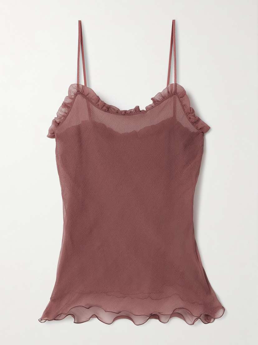 Chloé Ruffled Silk-crepon Camisole