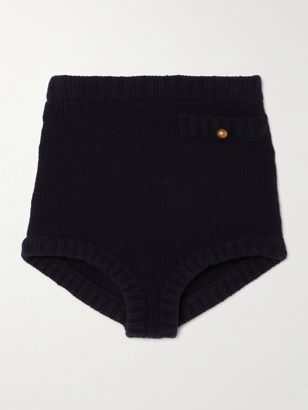 Chloé Knitted Wool And Cashmere-blend Shorts In Blue