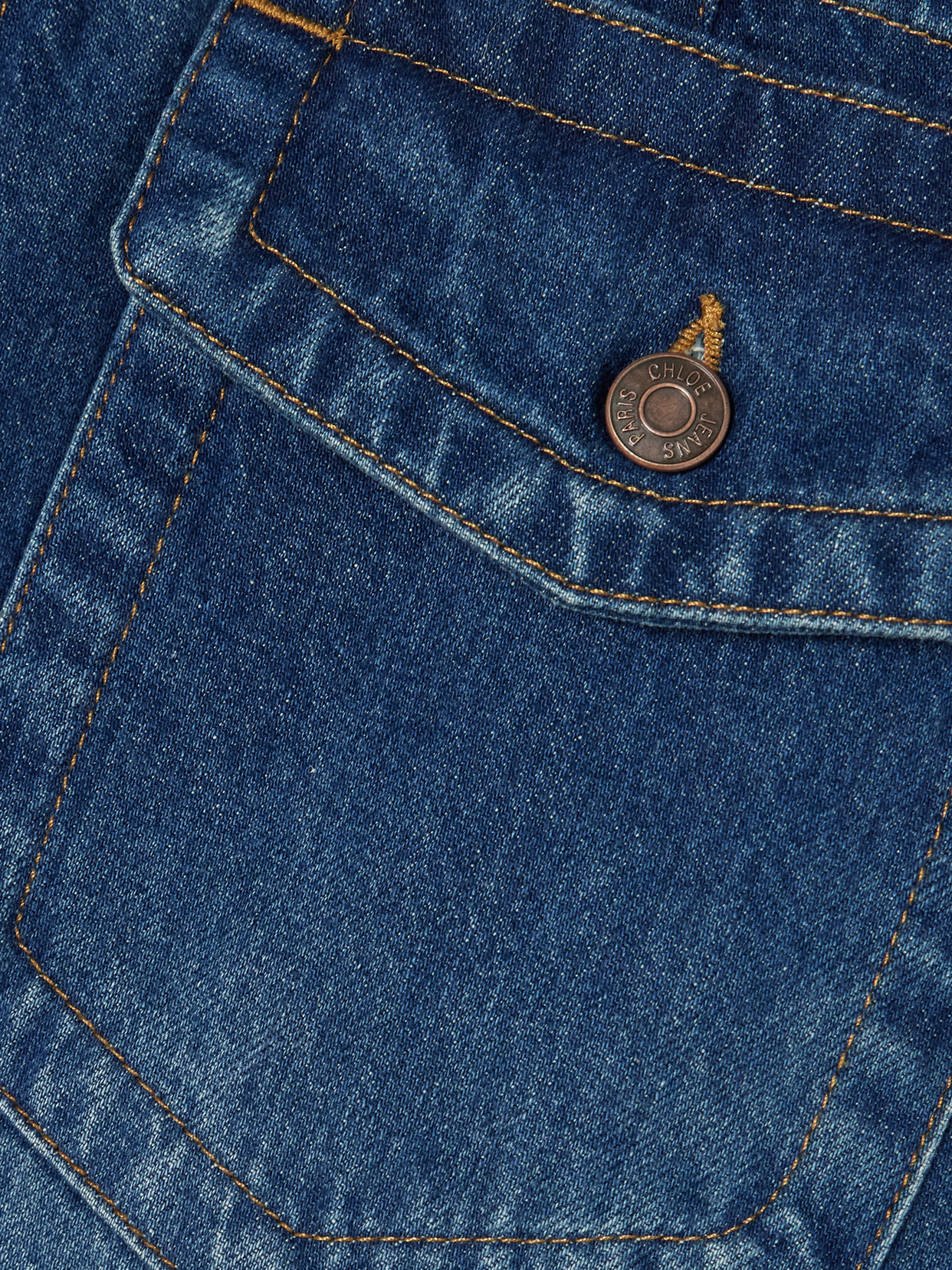 Chloé Organic Denim Midi Skirt In Blue