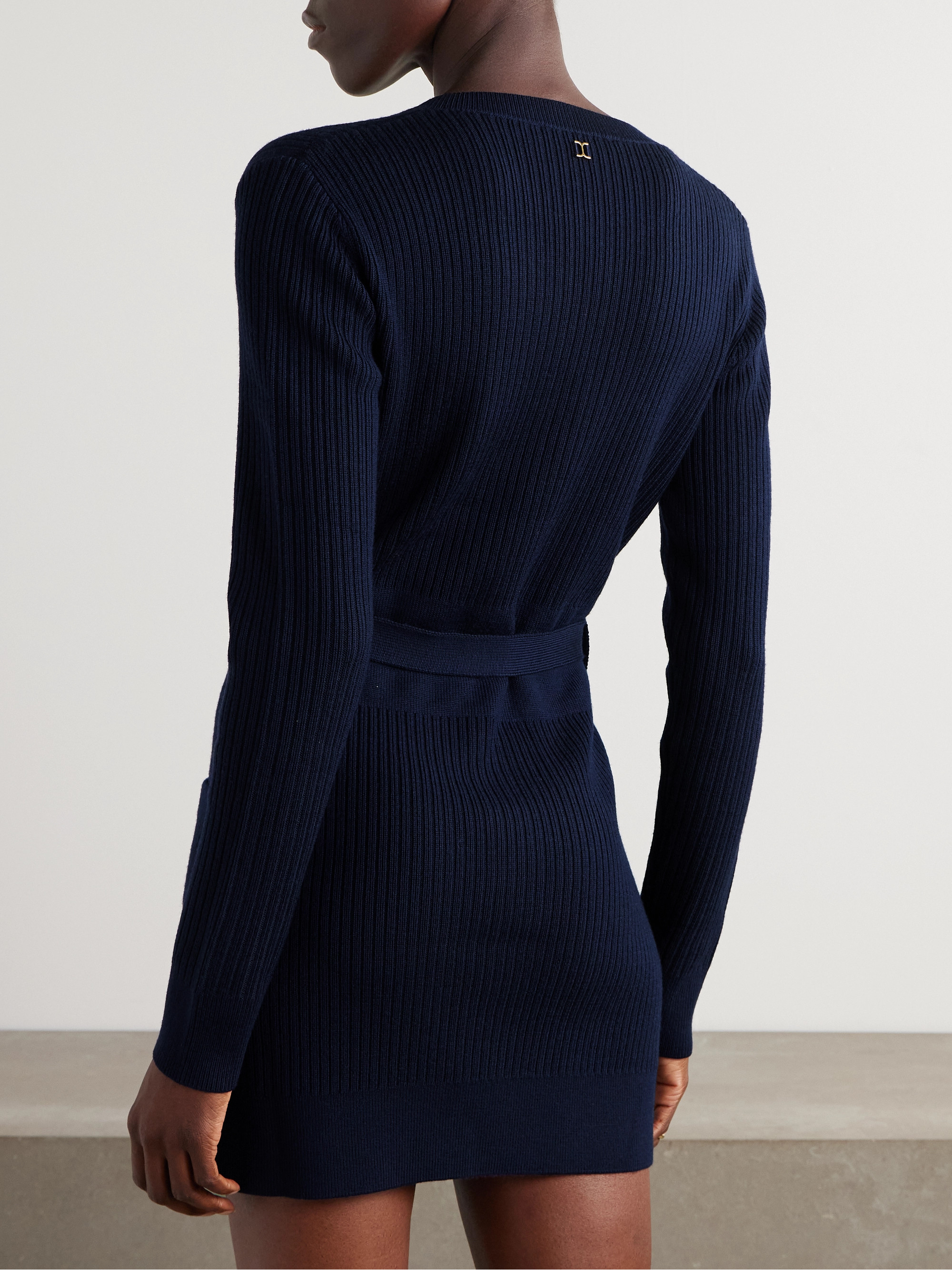 Chloé Belted ribbed wool-blend mini dress thumbnail