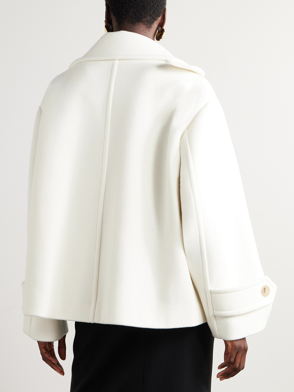 Chloé Wool-blend Double-breasted Coat In White