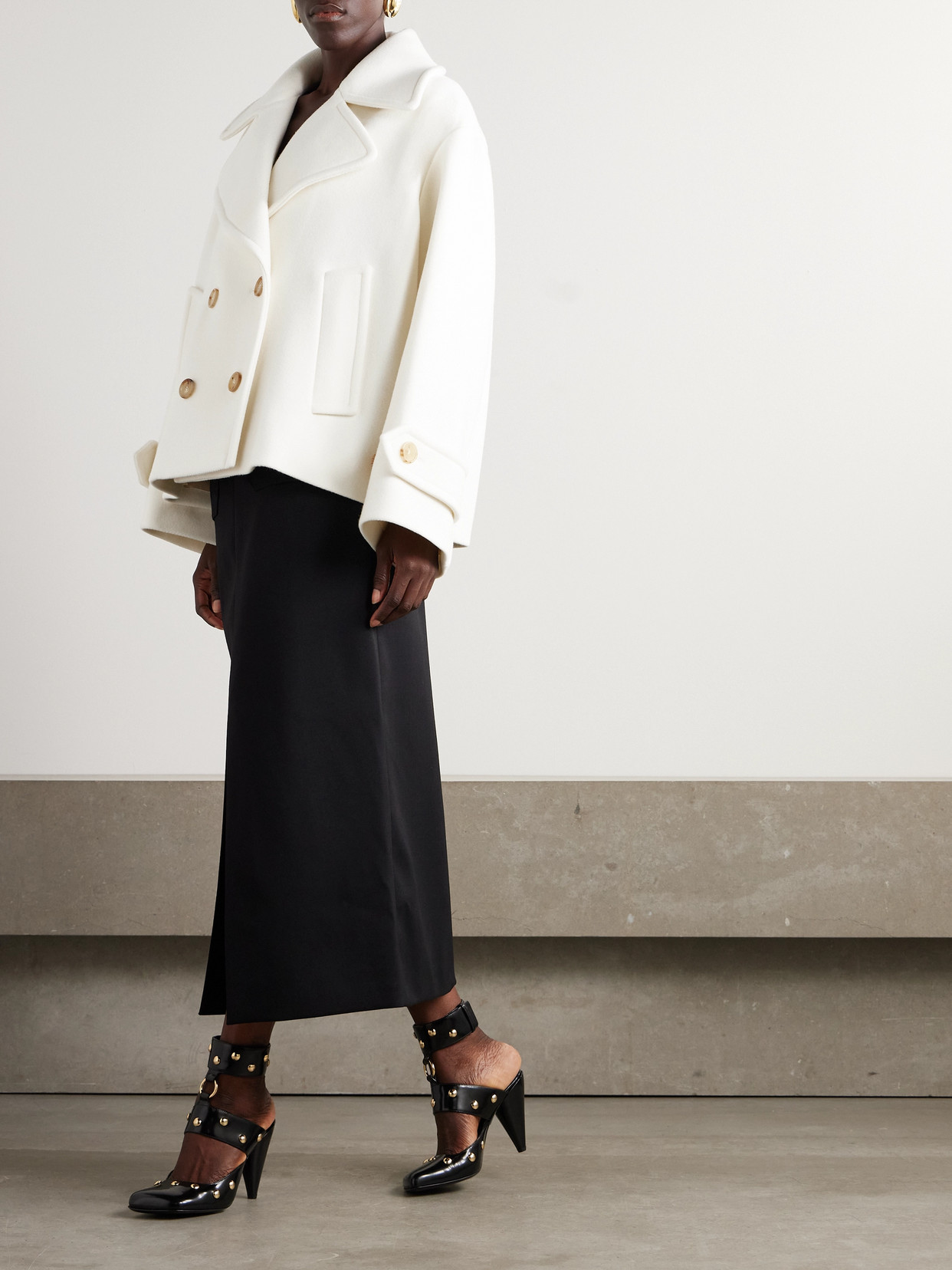 Chloé Wool-blend Double-breasted Coat In White
