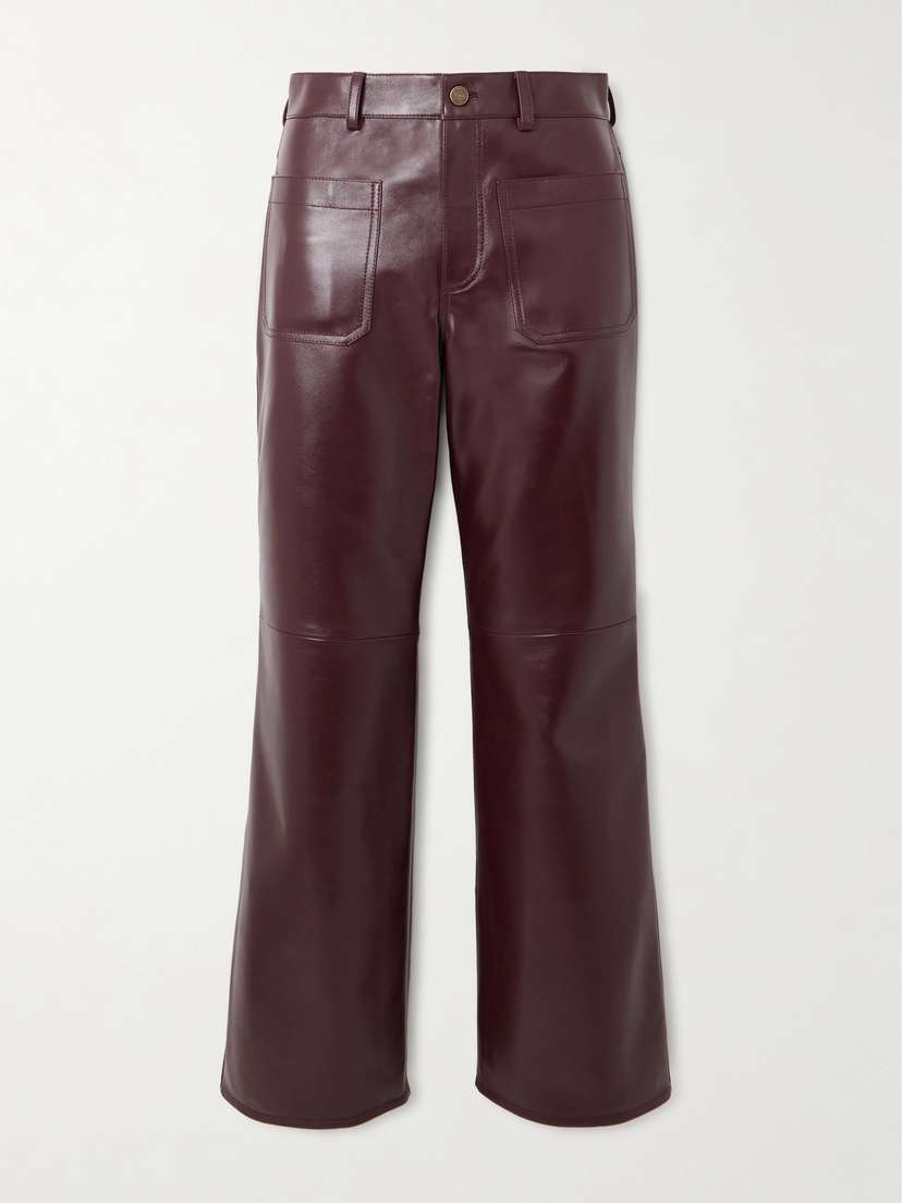 Chloé Cropped Leather Flared Pants