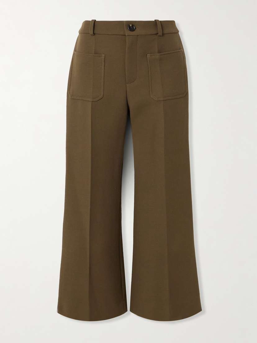 Chloé Cropped Wool-crepe Flared Pants