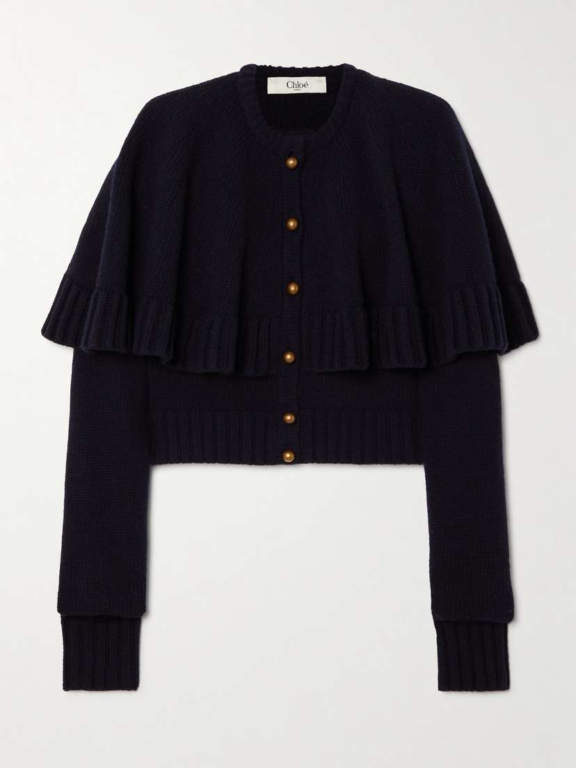 Chloé Cape-effect Wool And Cashmere-blend Cardigan