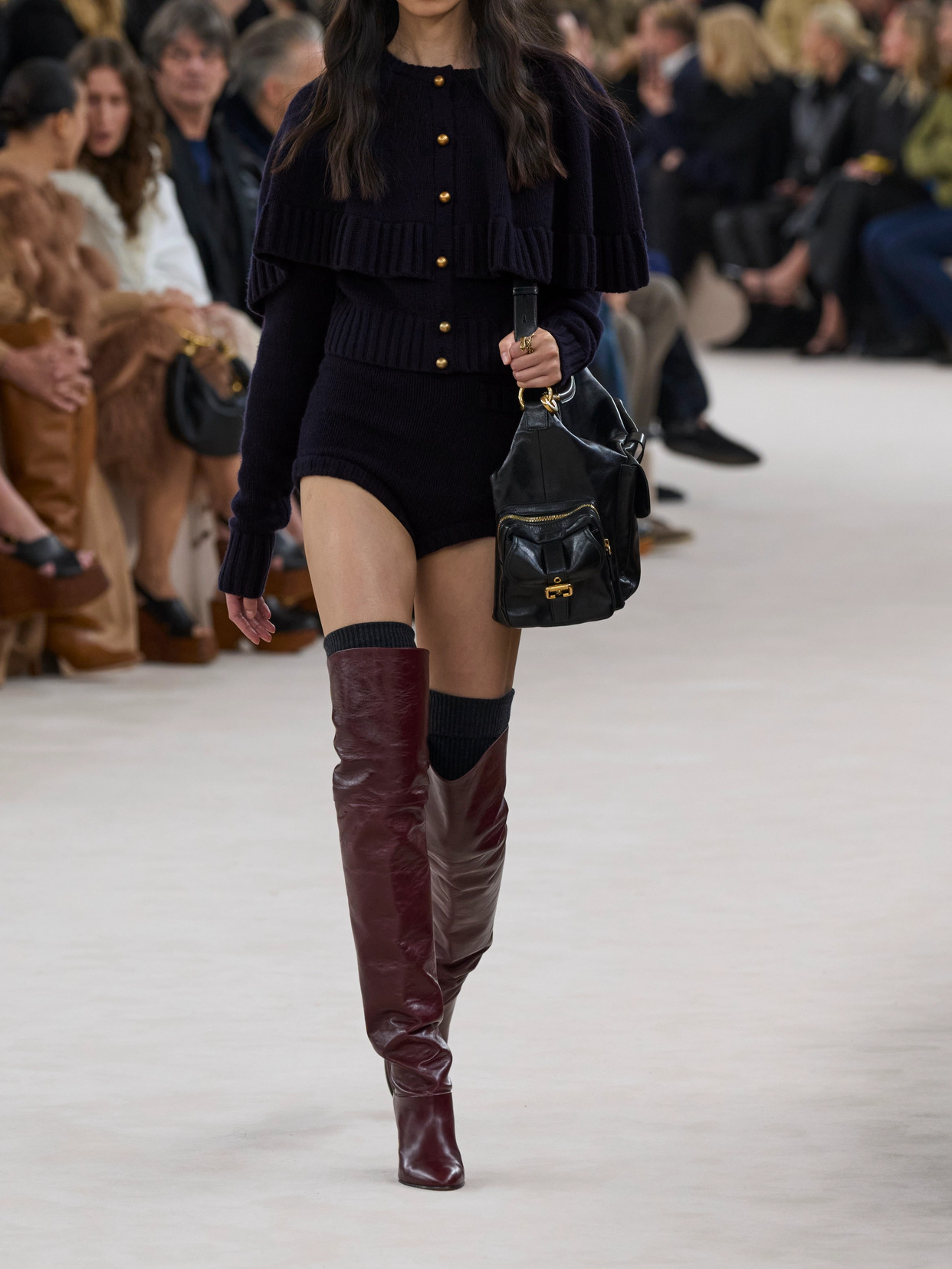Shop Chloé Cape-effect Wool And Cashmere-blend Cardigan In Blue