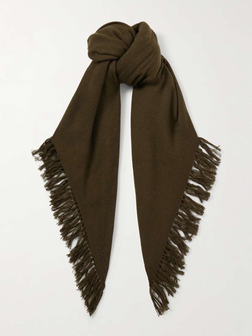 Isabel Marant Zila Fringed Embroidered Cashmere And Wool-blend Scarf