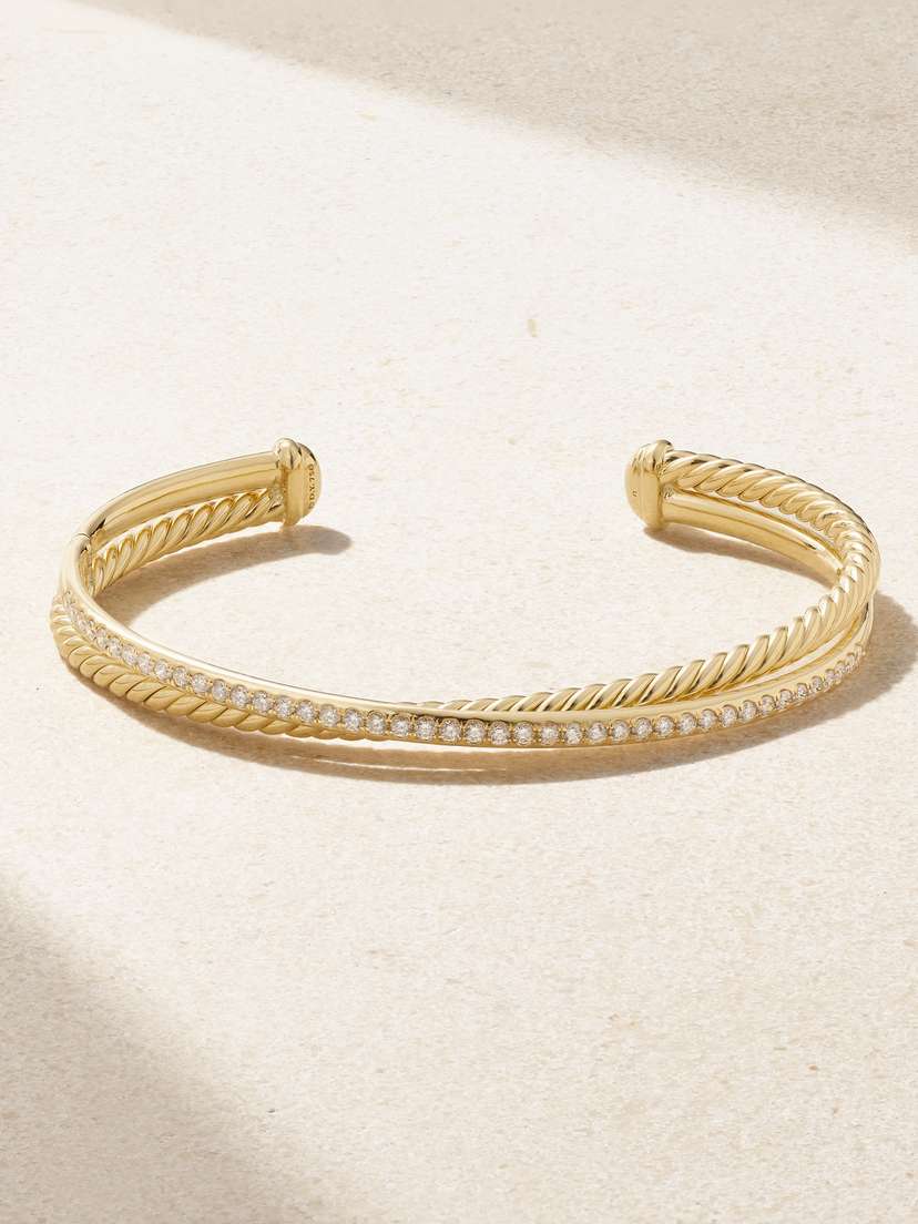 David Yurman Crossover 18-karat Gold Diamond Cuff
