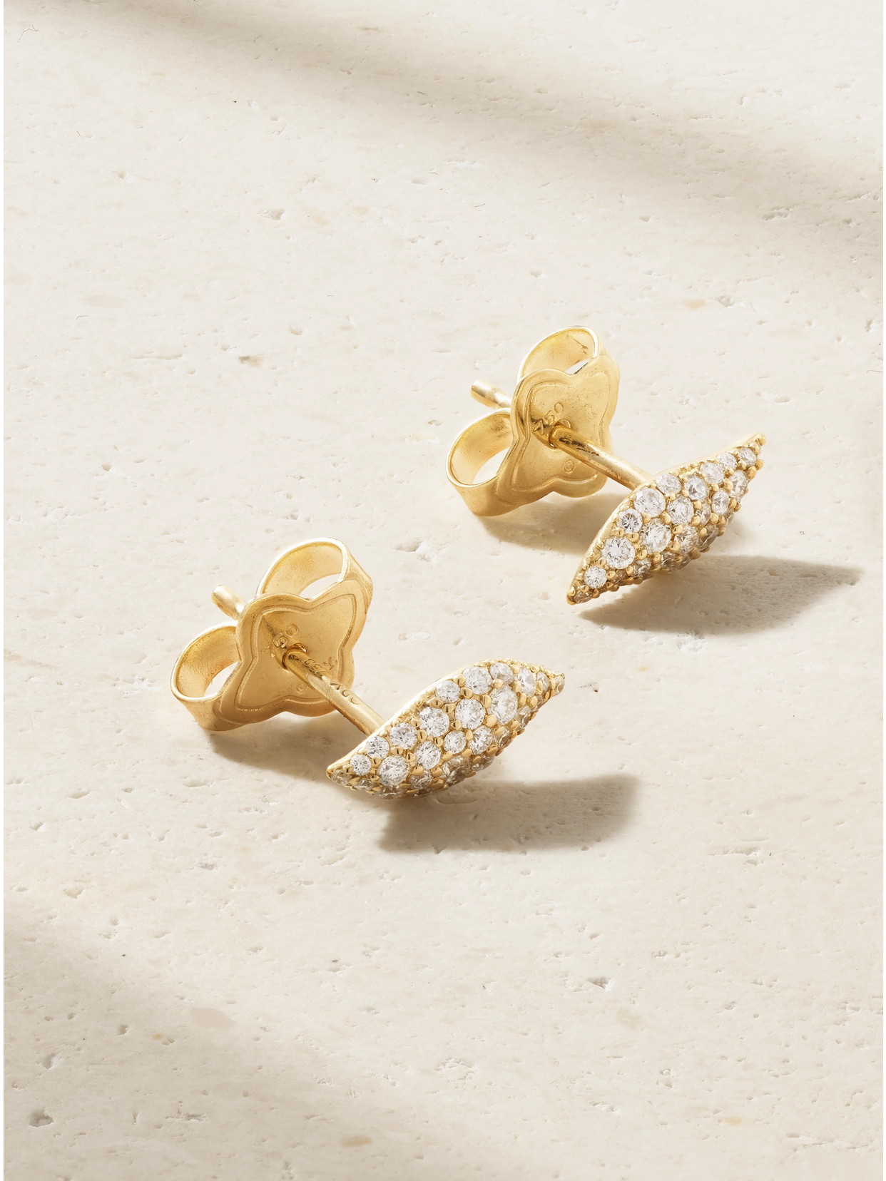 David Yurman Petite Pavé Flute 18-karat Gold Diamond Earrings