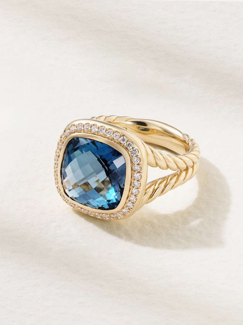 David Yurman Albion® 18-karat Gold, Topaz And Diamond Ring