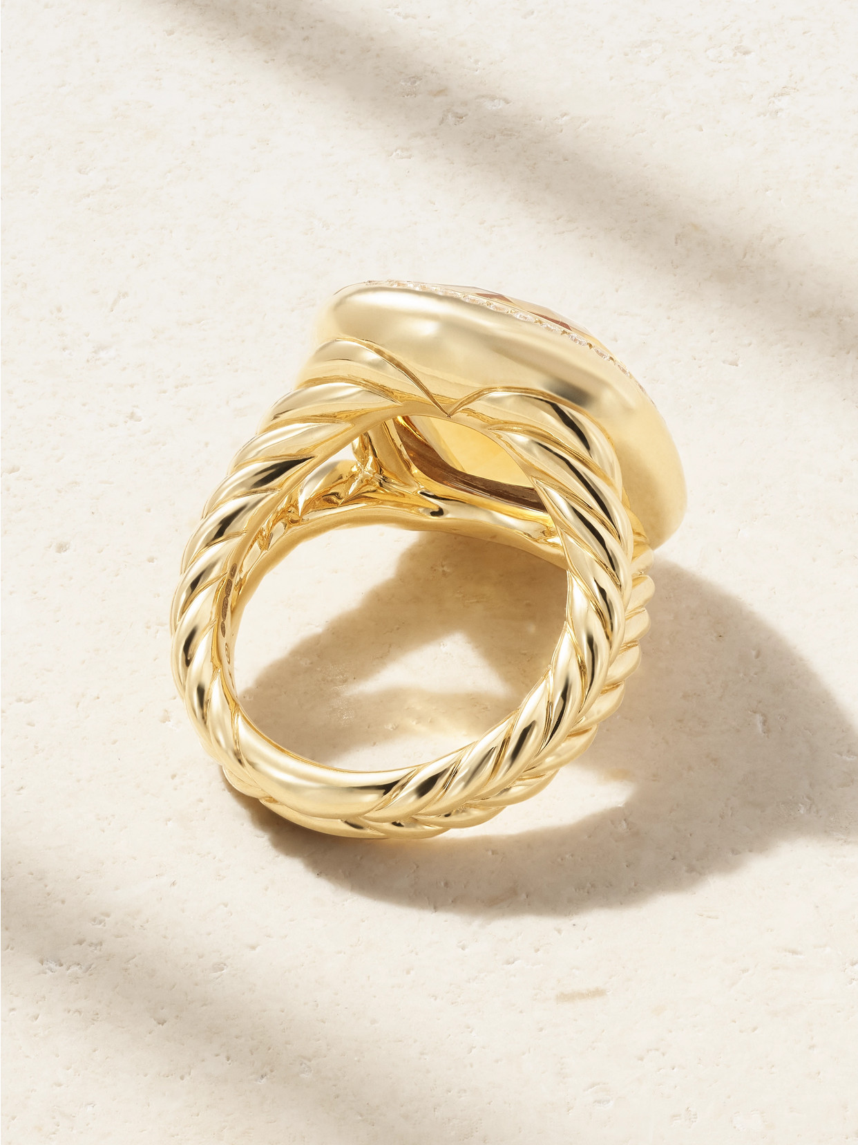 David Yurman Albion® 18-karat Gold, Citrine And Diamond Ring In Orange