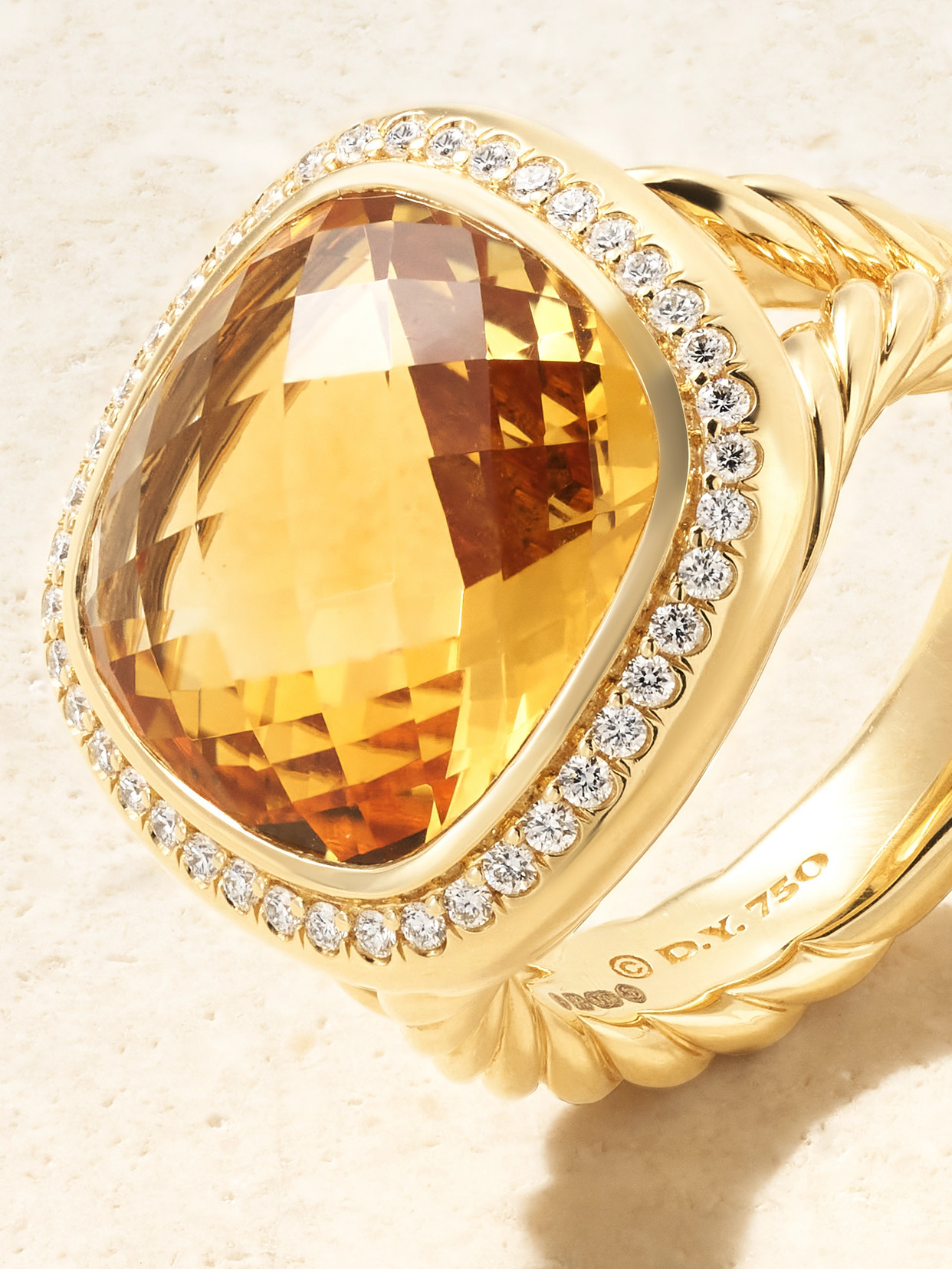 David Yurman Albion® 18-karat Gold, Citrine And Diamond Ring In Orange