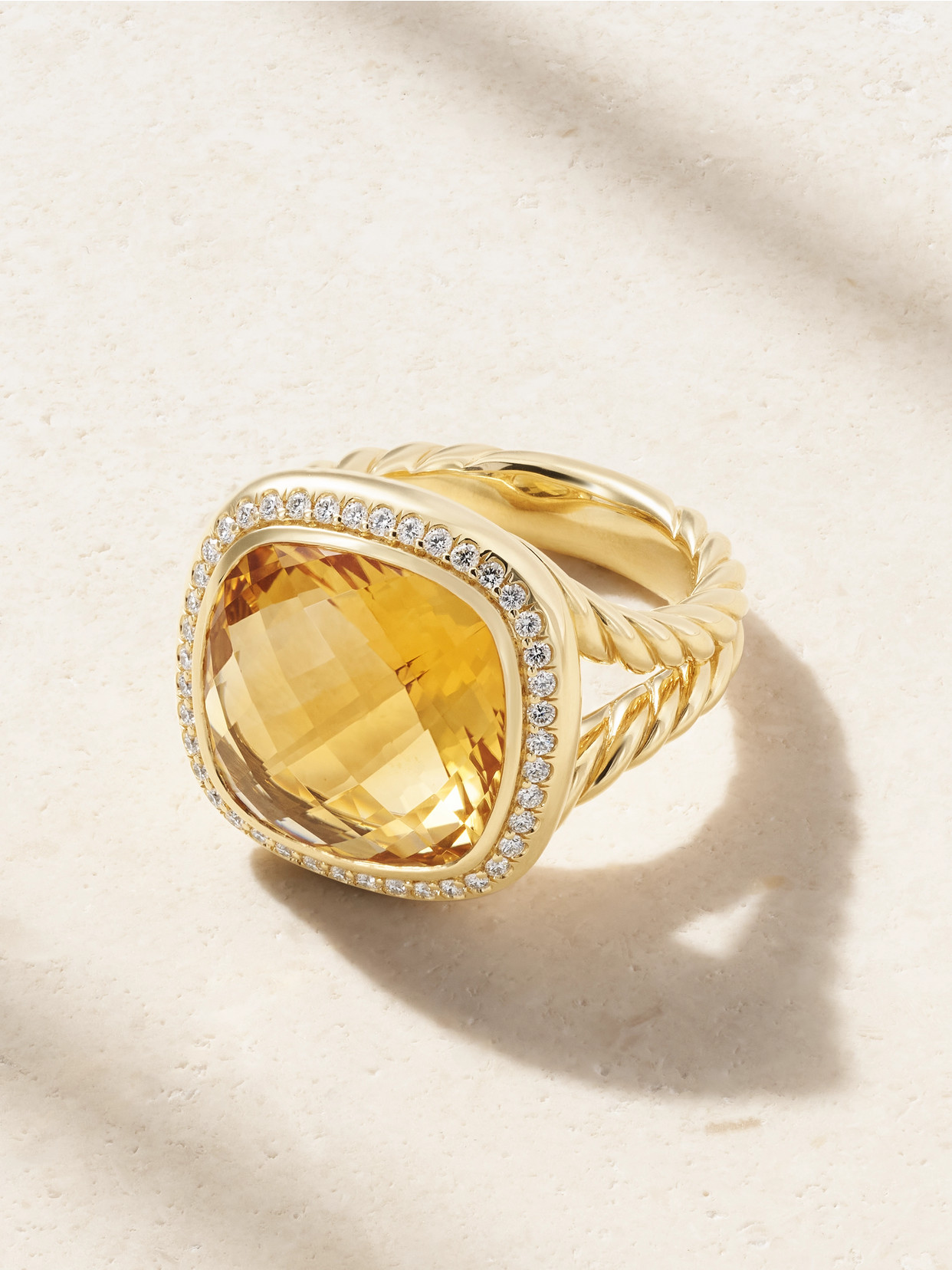 David Yurman Albion® 18-karat Gold, Citrine And Diamond Ring In Orange