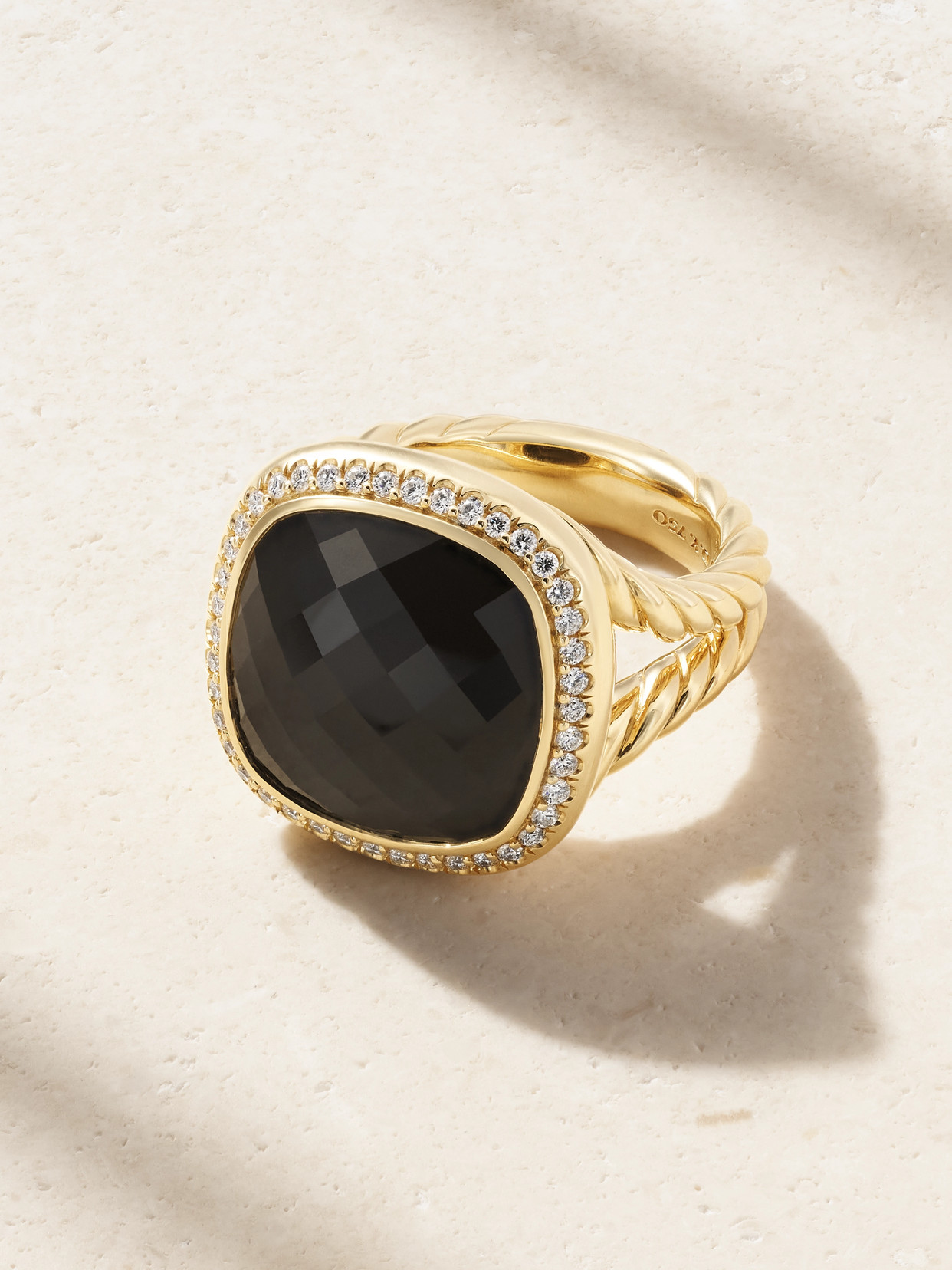 David Yurman - Albion® 18- Karat Gold, Onyx And Diamond Ring - Black