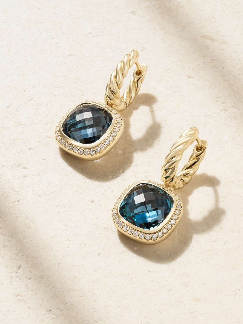 David Yurman Albion® 18-karat Gold, Topaz And Diamond Earrings