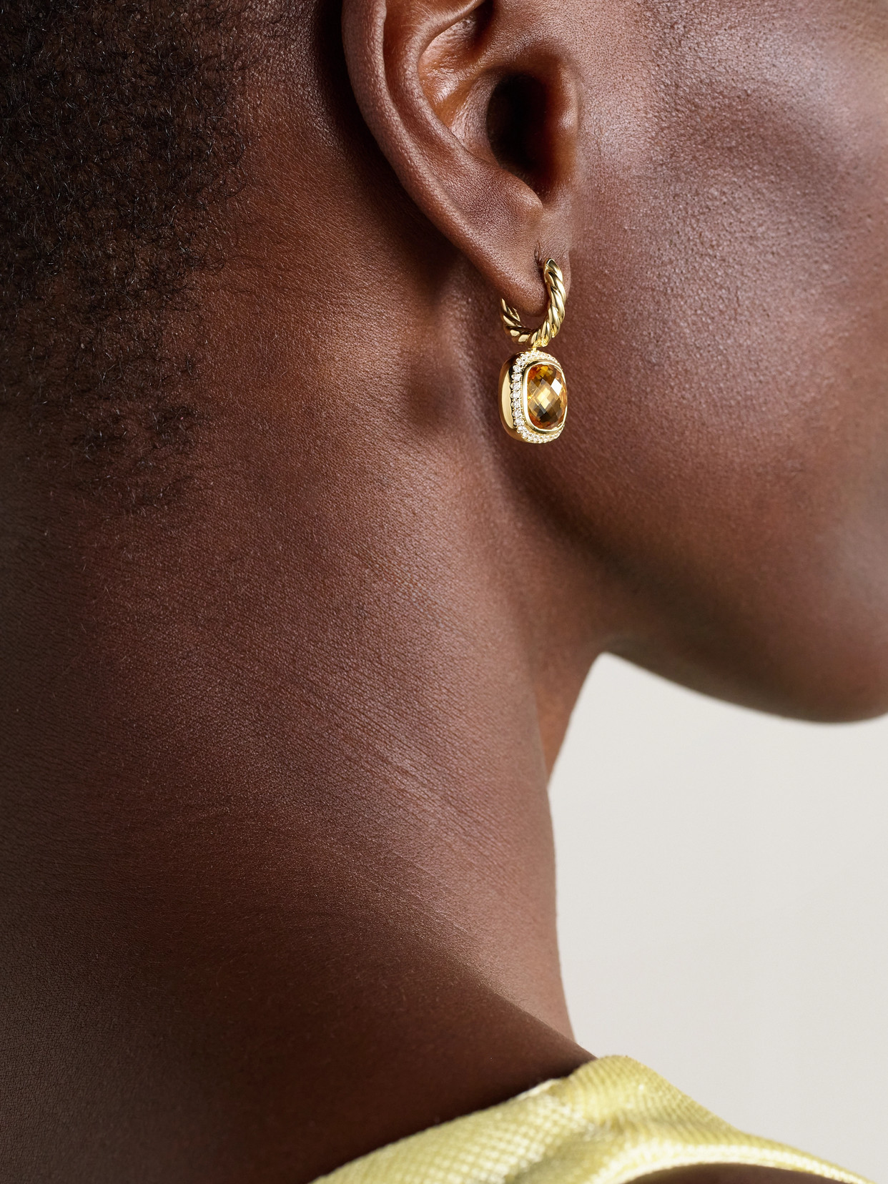 David Yurman Albion® 18-karat Gold, Citrine And Diamond Earrings In Orange