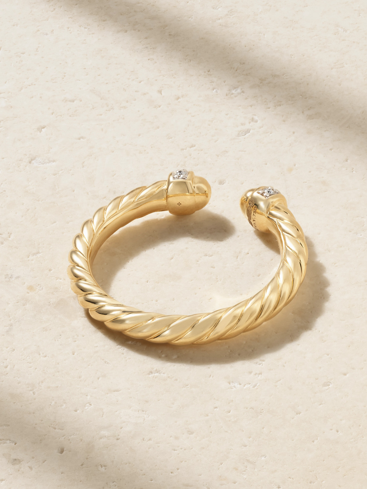 David Yurman Cable 18-karat Gold Diamond Ring In Gold