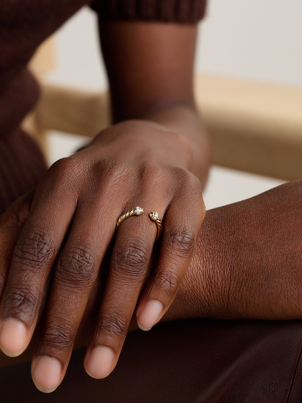 David Yurman Cable 18-karat Gold Diamond Ring In Gold