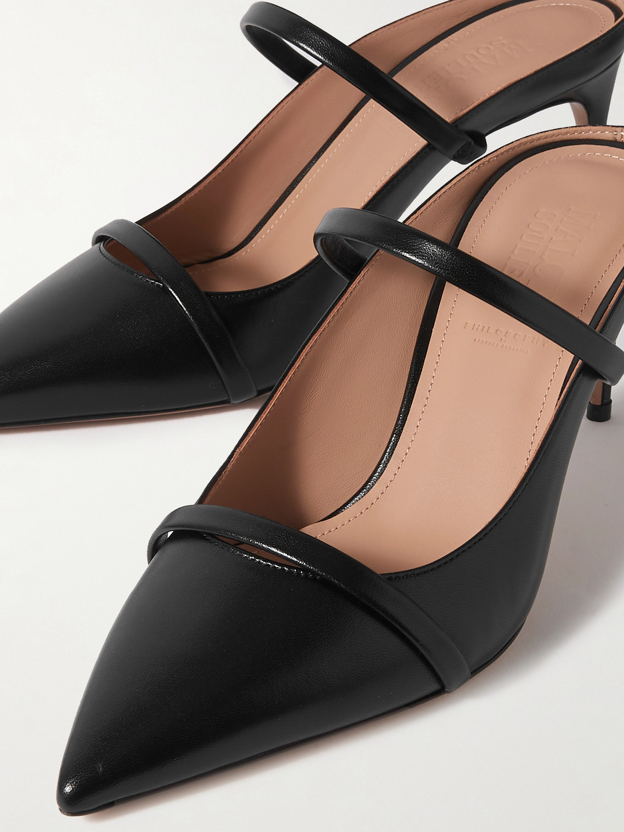 Malone Souliers Aurora 70 Leather Mules In Black